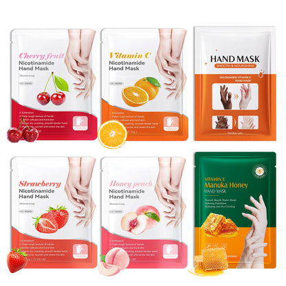 Hand Masks, 6 Pairs Hydrating Exfoliating Hand Peeling Mask, Smooth Hand Masks Moisturizing Gloves Overnight for Dry, Rough, Cracked Hands, Hand Skin Moisturizer Glove for Women Men（A