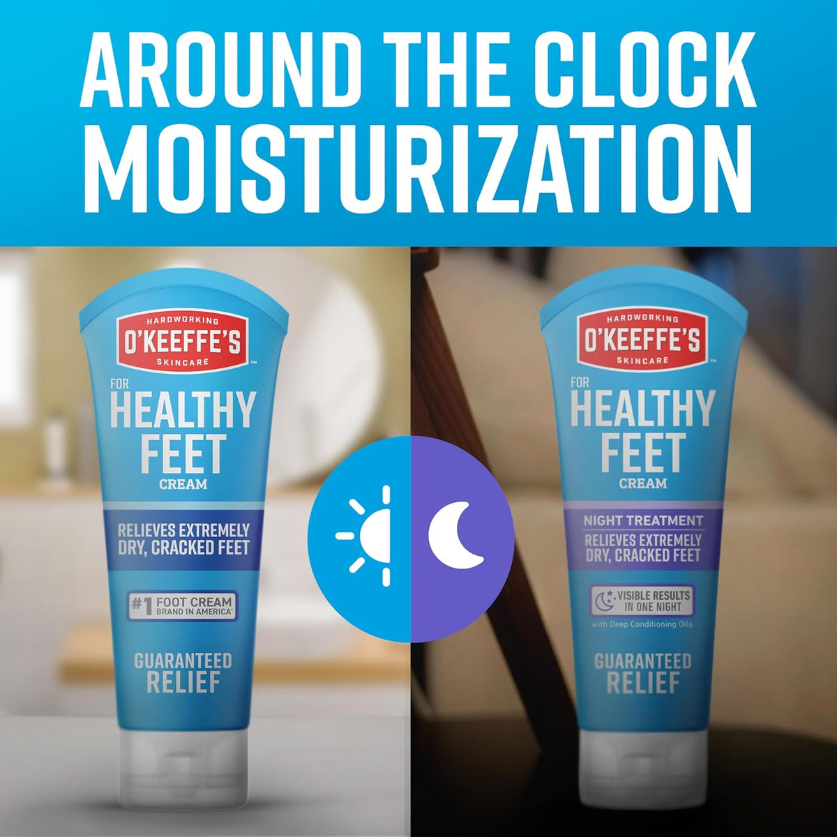 O'Keeffe's Healthy Feet Foot Cream and Night Treatment Duo, 3.0 oz Tubes