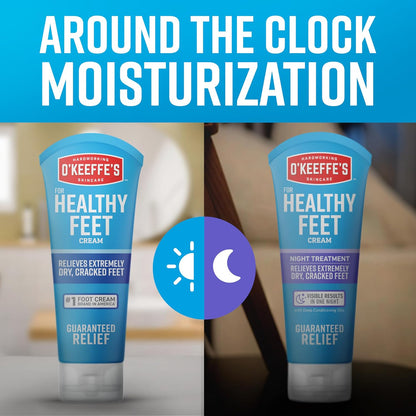 O'Keeffe's Healthy Feet Foot Cream and Night Treatment Duo, 3.0 oz Tubes
