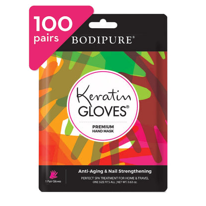 Bodipure Hand Mask Premium 4pk, K-Beauty Keratin, Deep Moisture, Nail Care