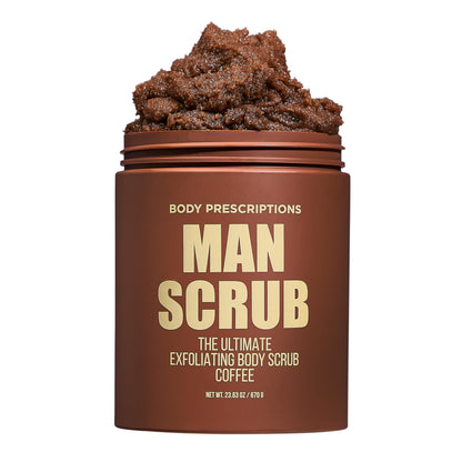 Body Prescriptions Men’s Exfoliating Body Scrub – Ultimate Skin Cleansing Wash in Jar with Twist-Top Lid, For All Skin Types, 21 Ounce (Pack of 1), Cedarwood