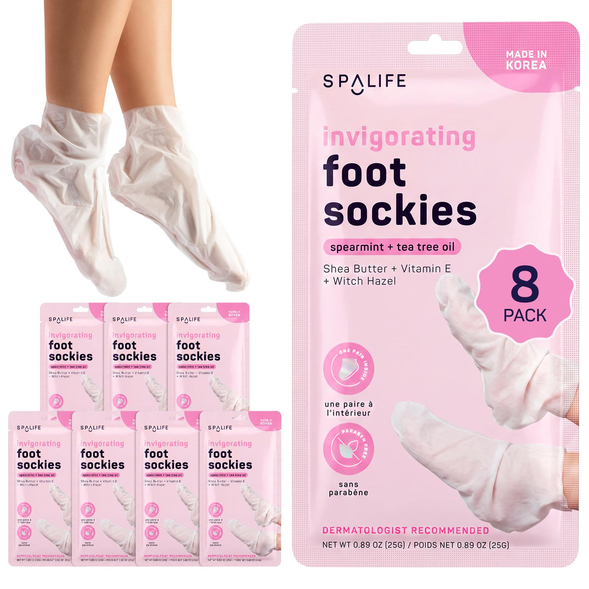 SpaLife Moisturizing Hand Gloves & Foot Mask Socks | Korean Skincare Set for Dry Cracked Hands & Dry Cracked Feet Callus Remover Alternative | Self Care Gifts for Women | 4 Hand, 4 Foot