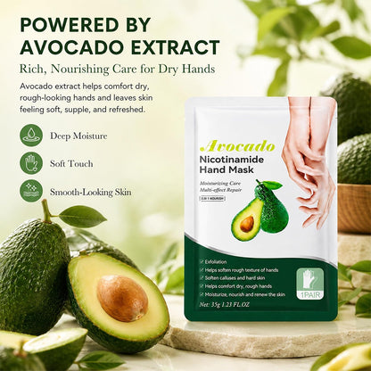 Avocado Hand Masks Moisturizing Glove, 5 Pairs Hand Peeling Mask