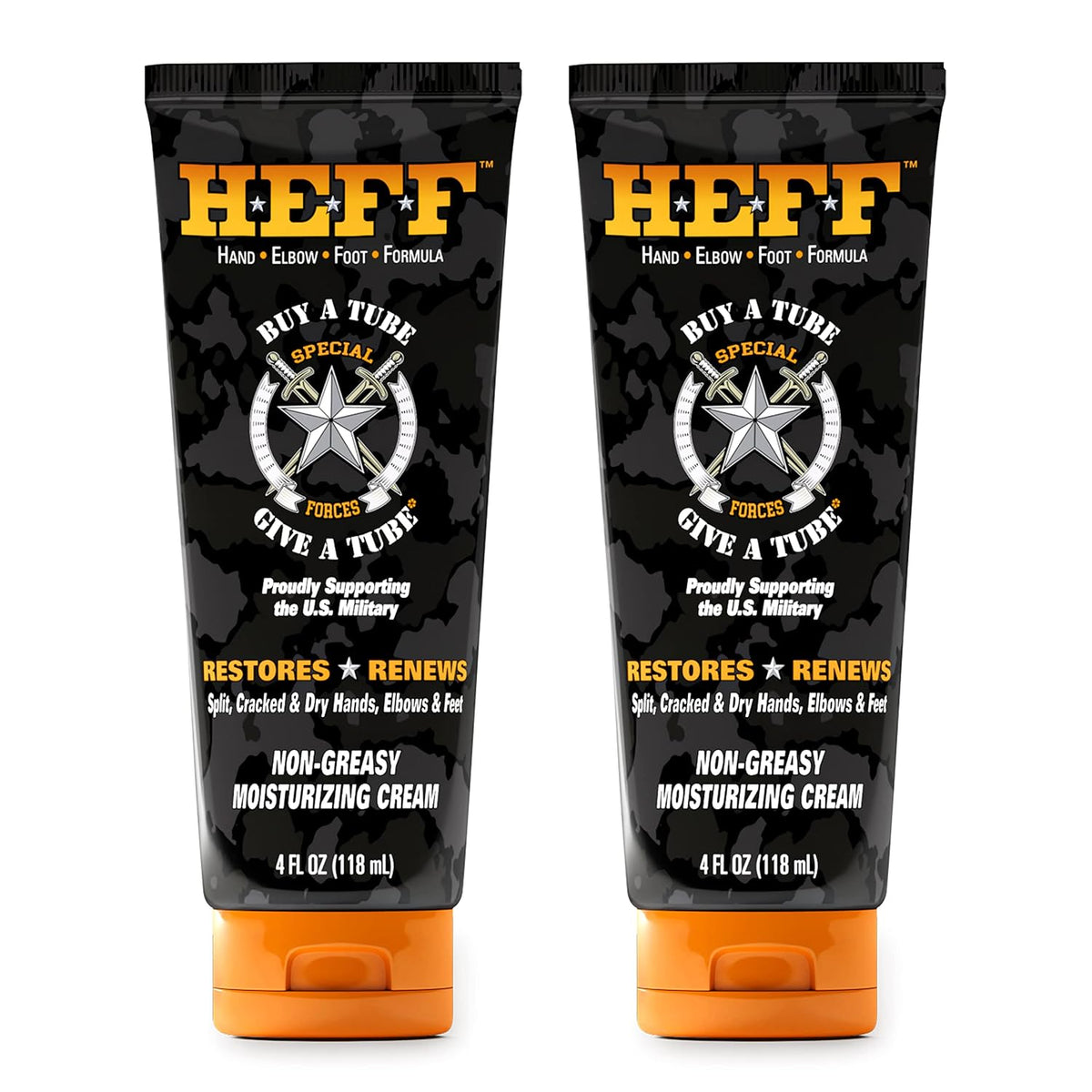 Heff Hand Elbow Foot Formula Moisturizing Lotion, 4 oz., 2 Pack - For Dry, Flaky Skin, Paraben-Free, Dry Skin Relief, black
