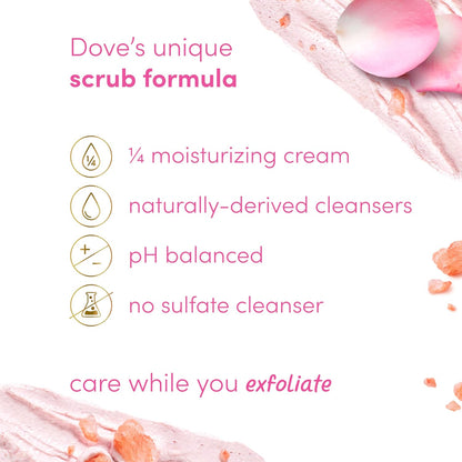 Dove Himalayan Salt & Rose Oil Body Scrub Exfoliates and Deeply 15 oz