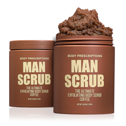 Body Prescriptions Men’s Exfoliating Body Scrub – Ultimate Skin Cleansing Wash in Jar with Twist-Top Lid, For All Skin Types, 21 Ounce (Pack of 1), Cedarwood