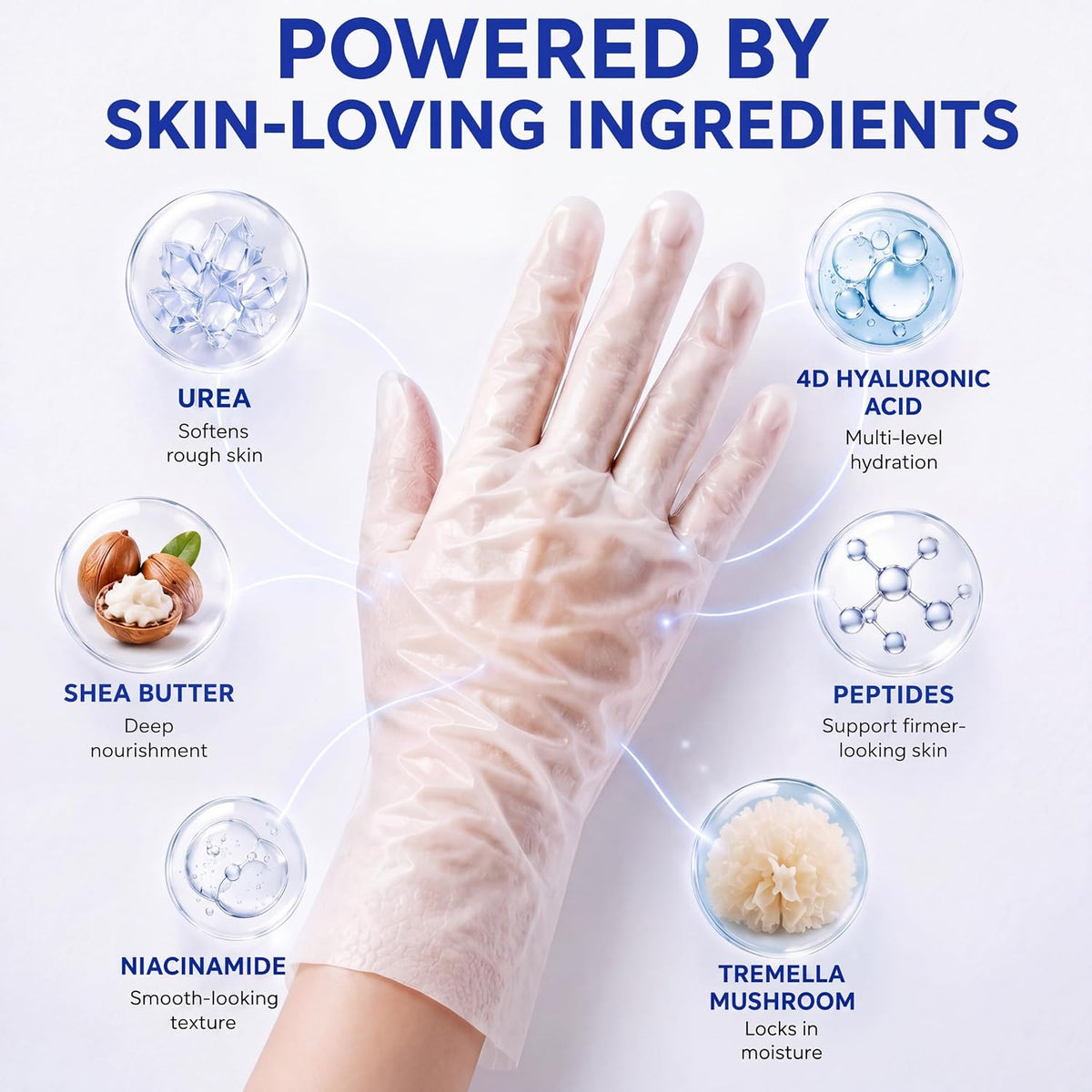 Hand Mask – Moisturizing Gloves for Dry Cracked Hands, Deep Collagen Care