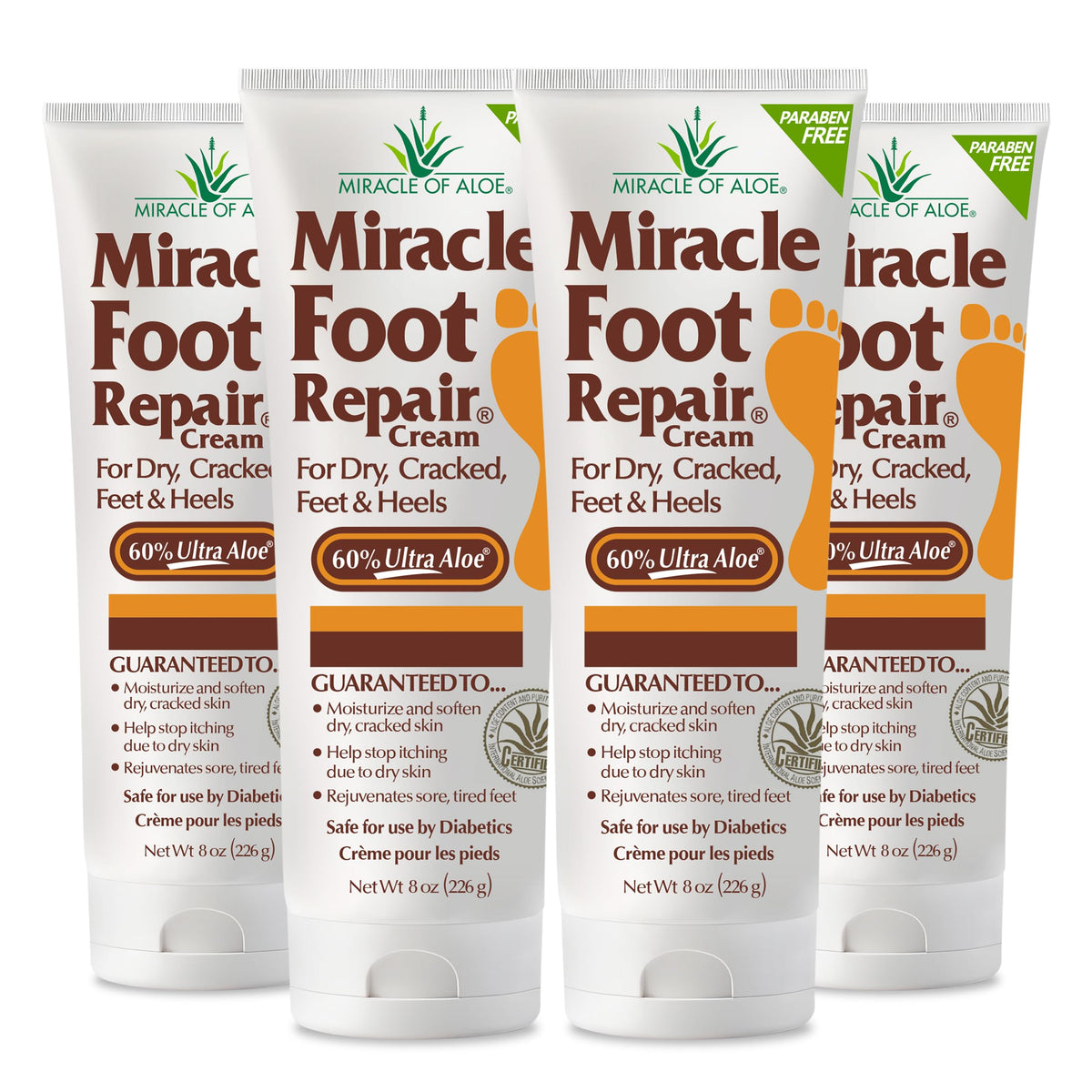 Miracle of Aloe - 8oz Foot Repair Cream + 1oz Hand Repair Cream