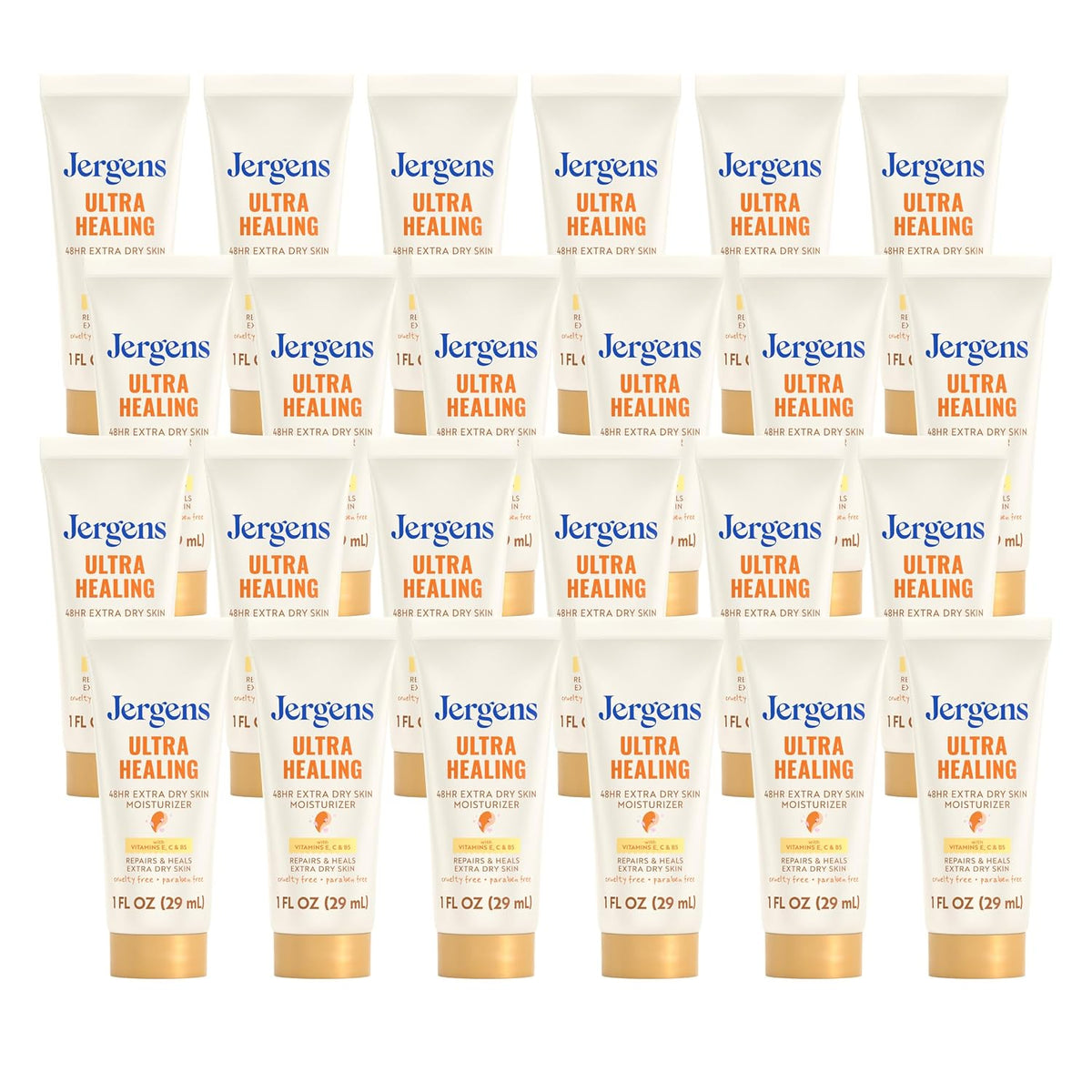 Jergens Ultra Healing Body Lotion, Moisturizer for Dry Skin, 1 fl oz, 24 pk