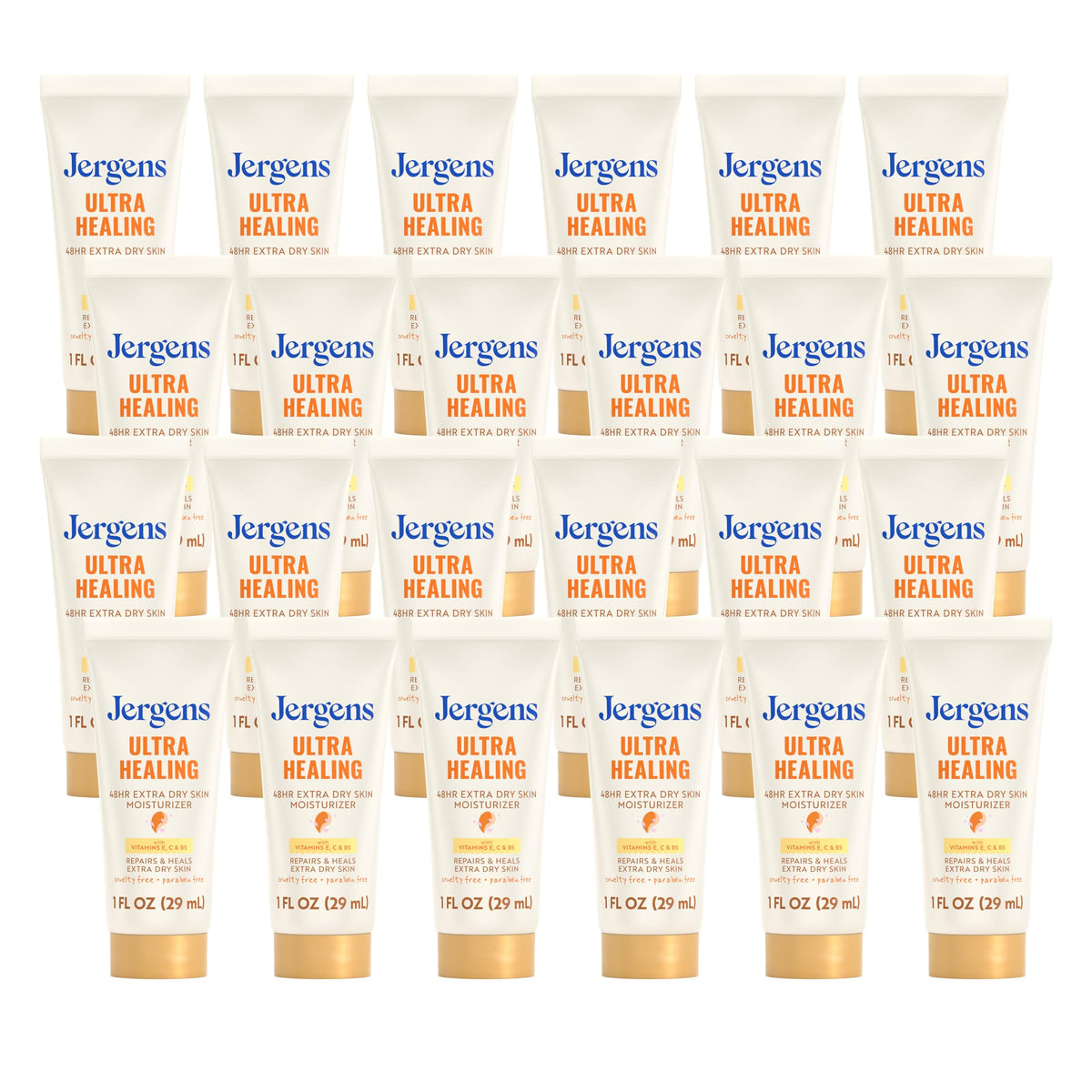 Jergens Ultra Healing Body Lotion, Moisturizer for Dry Skin, 1 fl oz, 24 pk