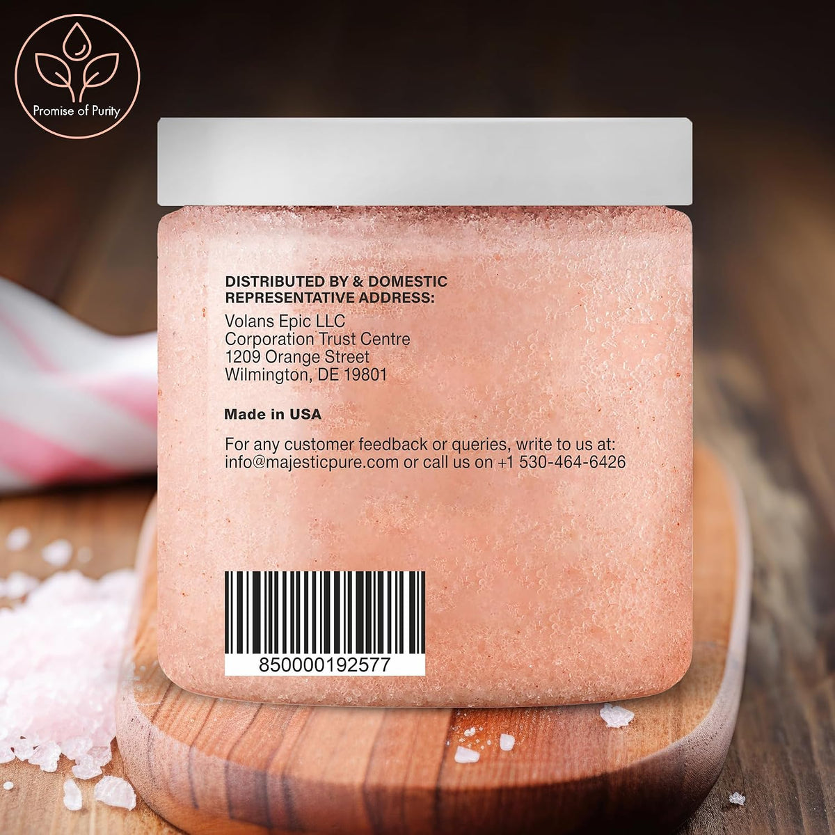 Majestic Pure Himalayan Salt Body Scrub, 10 Oz