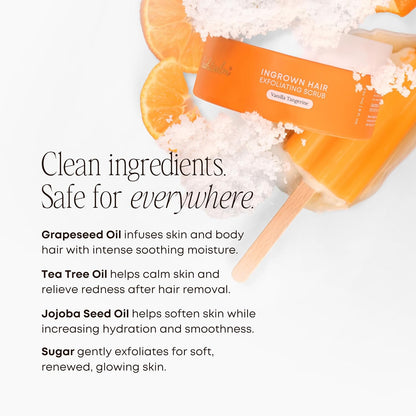 Bushbalm Ingrown Hair Exfoliating Body Scrub - Vanilla Tangerine, 236ml