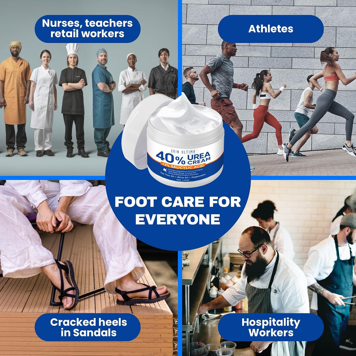 Urea Cream 40 Percent Plus 2% Salicylic Acid for Feet Maximum Strength