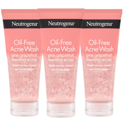 Neutrogena Oil Free Pink Grapefruit Acne Face Scrub, 6.7 oz