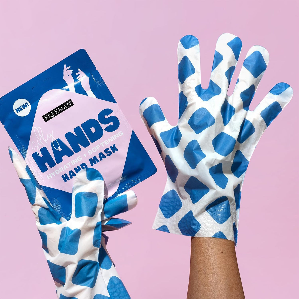 Freeman Silky Hands Hand Mask 2-Pack, Moisturizing Gloves with Coconut Oil
