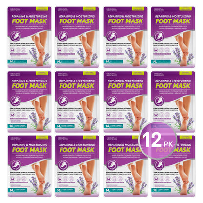 Innerest Original Derma Beauty Foot Mask 12 Pairs Shea Butter + Avocado Foot Mask - Foot Masks after Callus Remover Pedicure Supplies