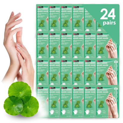 Innerest 24 PK Original Derma Beauty Hand Mask Bulk Moisturizing Hand Gloves for Dry Hands Nail Care Essential, Best Holiday Gift Idea, Stocking Stuffers, Self Care Gift Women (Shea Butter + Avocado)
