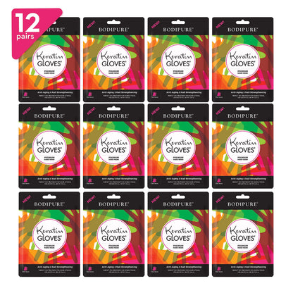 Bodipure Hand Mask Premium 4pk, K-Beauty Keratin, Deep Moisture, Nail Care