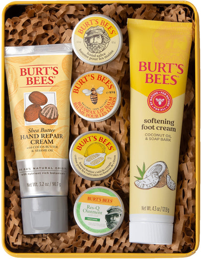 Burt's Bees Tips and Toes Kit Gift Set, 6 Travel Size Products