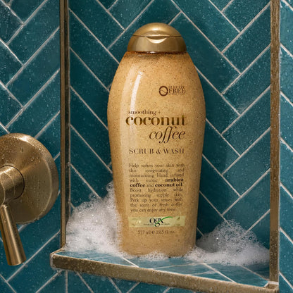 OGX Smoothing + Coconut Coffee Body Scrub, 19.5 fl oz
