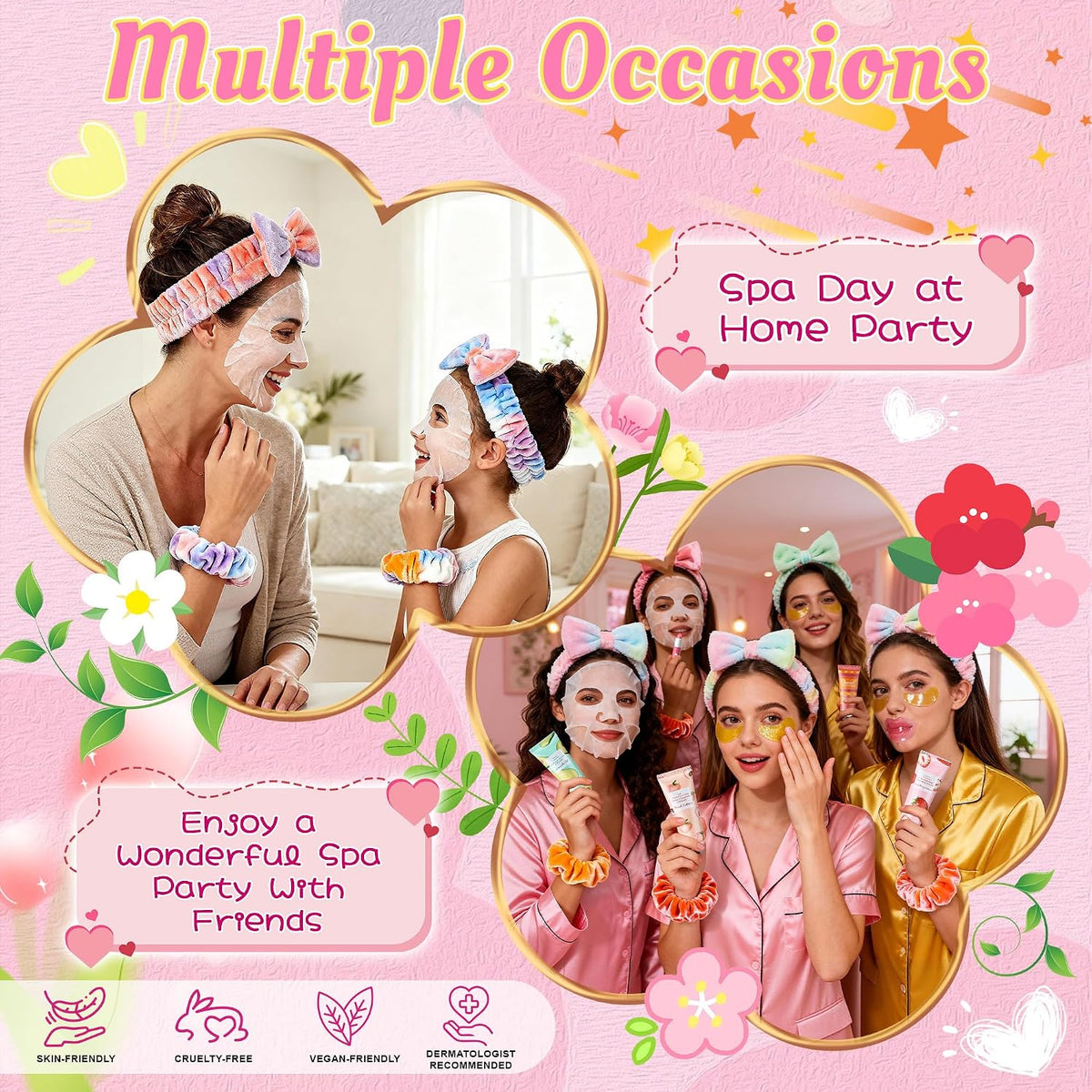 136 PCS Party Favors Bags for Eye Mask Lip Balm Hand Cream & Face Mask Skincare, Foot Spa Bath Bomb & Headband, Bachelorette Party, Retirement Graduation, Friendship, Sister & Birthday Gifts for Women